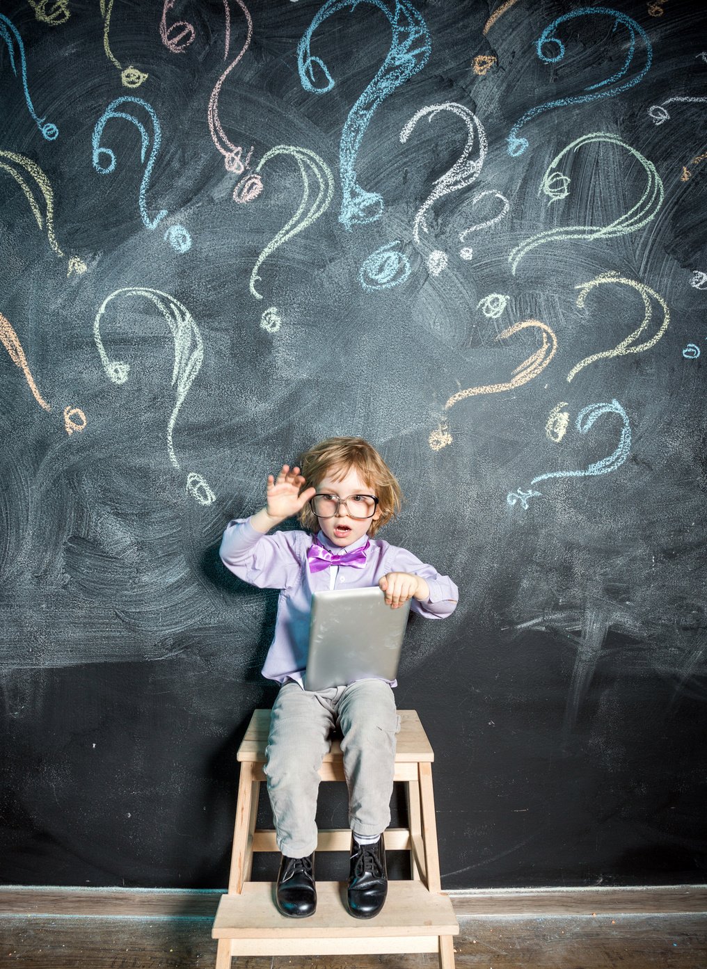 Boy knowing answer to question